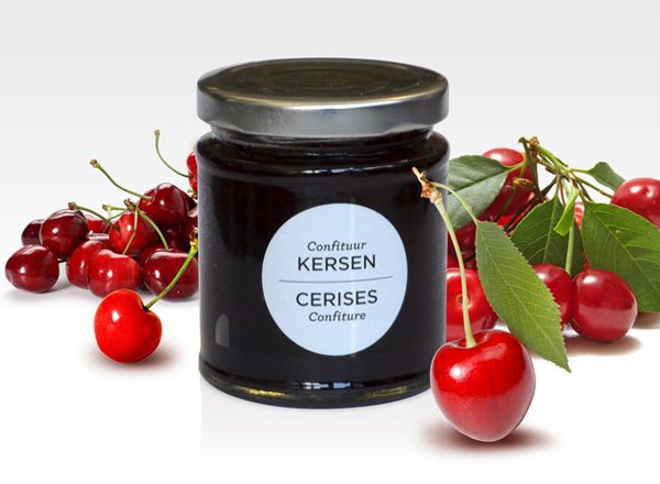 Confiture de cerises vendue au profit de la Croix Bleue de Belgique